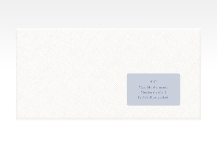 Empfängeretikett Hochzeit Moment 63,5 x 38,1 mm blau