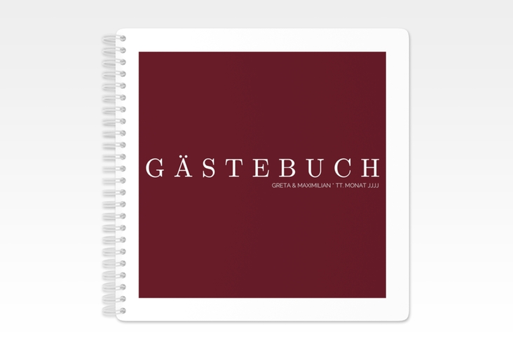 Gästebuch Hochzeit Simply Ringbindung rot