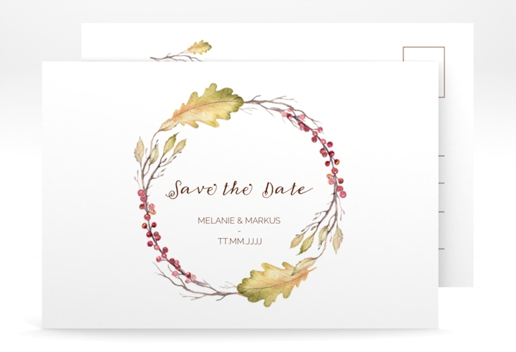 Save the Date-Postkarte Herbsthochzeit A6 Postkarte