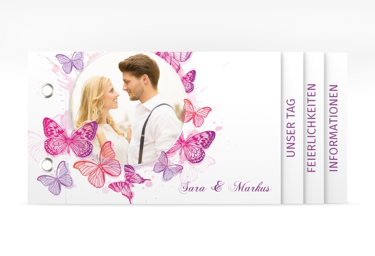 Hochzeitseinladung Schmetterlinge Booklet hochglanz