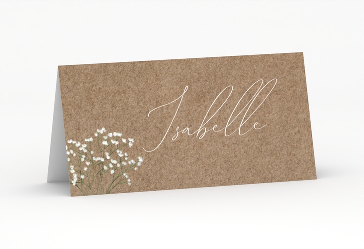 Tischkarte Hochzeit Schleierkraut Tischkarten Kraftpapier