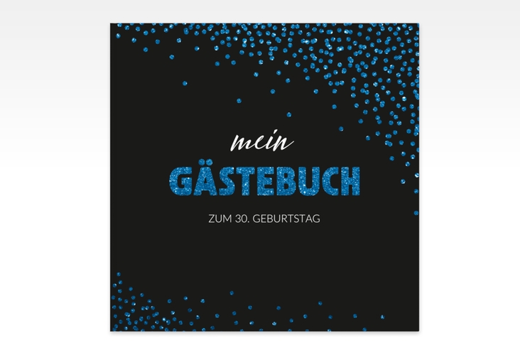 Gästebuch Creation Geburtstag Glitzer 20 x 20 cm, Hardcover blau