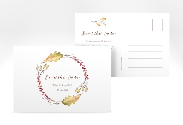 Save the Date-Postkarte Herbsthochzeit A6 Postkarte
