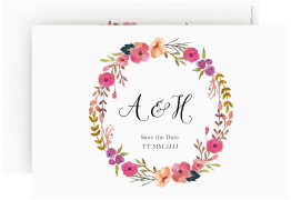 Klick: Details zu Save the Date-Karte "Fiore" anzeigen Save the Date-Karte Fiore A6 Karte quer weiss