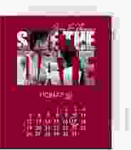 Save the Date-Kalenderblatt Letters Kalenderblatt-Karte rot