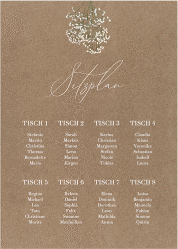 Klick: Details zu Sitzplan Poster Hochzeit "Schleierkraut" anzeigen Sitzplan Poster Hochzeit Schleierkraut 50 x 70 cm Poster kraftpapier