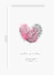 Save the Date-Karte Fingerprint A6 Karte hoch pink schlicht mit Fingerabdruck-Motiv