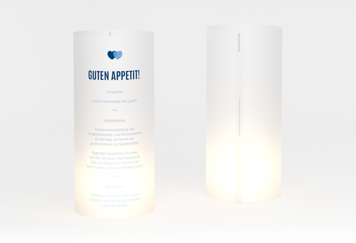 Windlicht Menü Hochzeit Couple Windlicht blau
