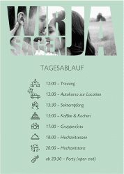 Tagesablauf Poster Hochzeit Letters 50 x 70 cm Poster mint