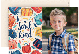 Einschulungskarte "Schulmappen"