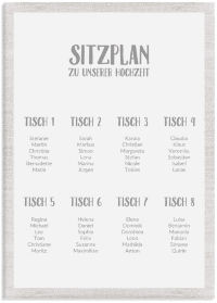 Klick: Details zu Sitzplan Leinwand Hochzeit "Landliebe" anzeigen Sitzplan Leinwand Hochzeit "Landliebe" 50 x 70 cm Leinwand braun