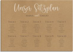 Sitzplan Leinwand Hochzeit Noble