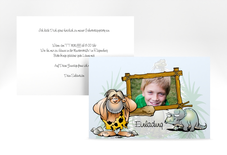 Einladungskarte Kindergeburtstag Leon A6 Karte quer