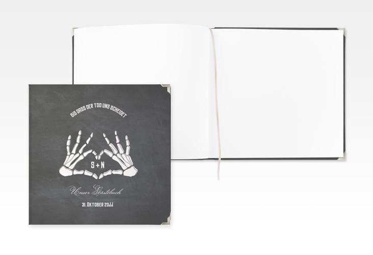 Gästebuch Selection Hochzeit Skeleton Leinen-Hardcover mit Skelett-Händen
