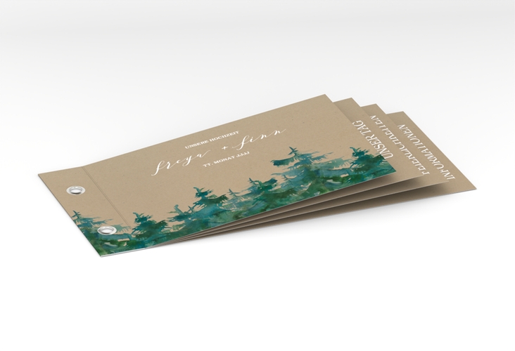 Hochzeitseinladung Evergreen Booklet Kraftpapier