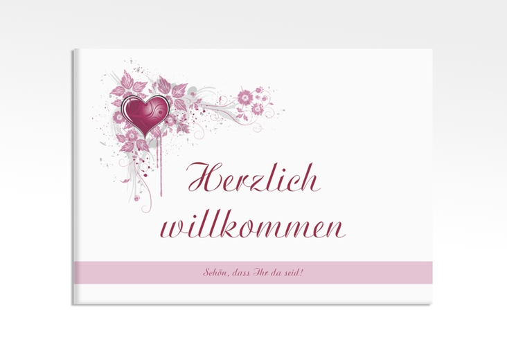 Willkommensschild Leinwand Triest 70 x 50 cm Leinwand pink