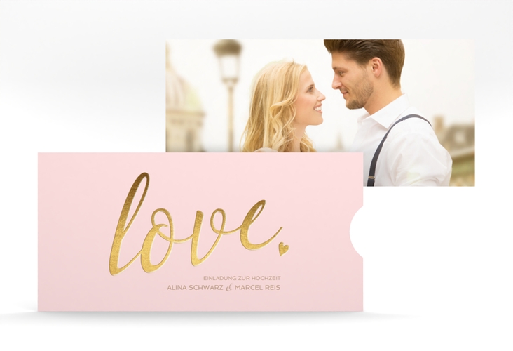 Hochzeitseinladung Glam Einsteckkarte rosa