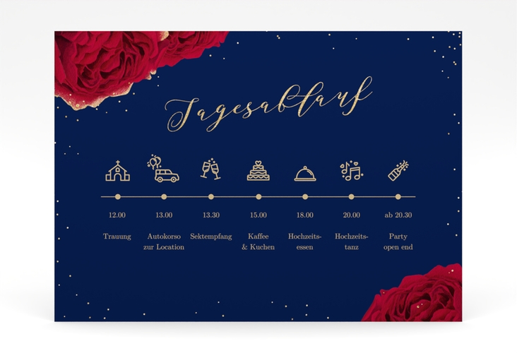 Tagesablauf Poster Hochzeit Cherie 70 x 50 cm Poster