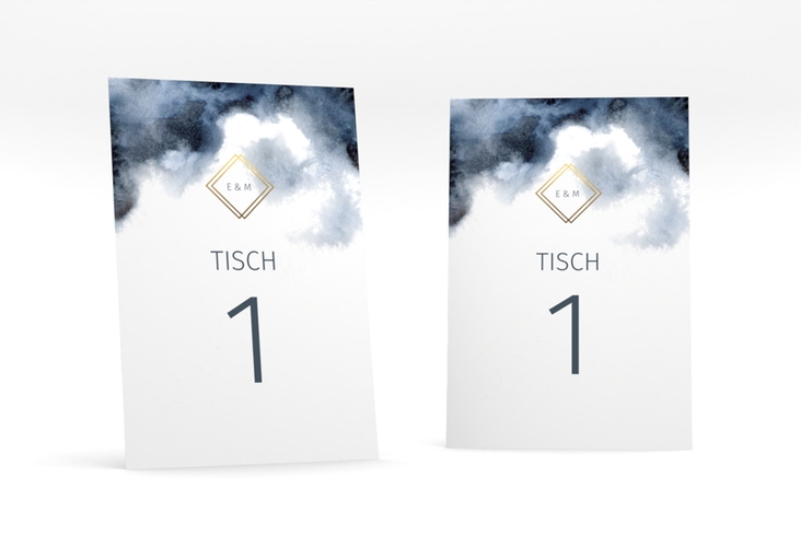 Tischnummer Hochzeit Aquarellic Tischaufsteller weiss