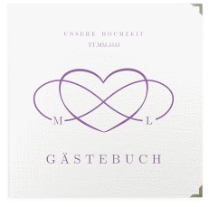 Klick: Details zu Gästebuch Selection Hochzeit "Infinity" anzeigen Gästebuch Selection Hochzeit Infinity Leinen-Hardcover lila