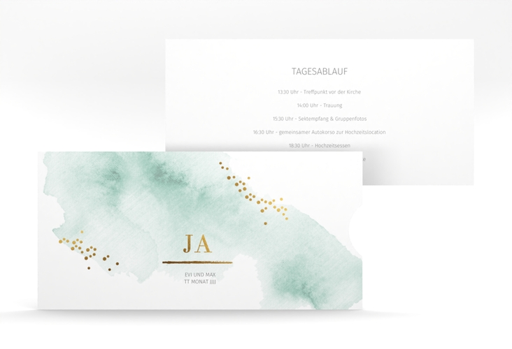 Hochzeitseinladung Pastell Einsteckkarte mint
