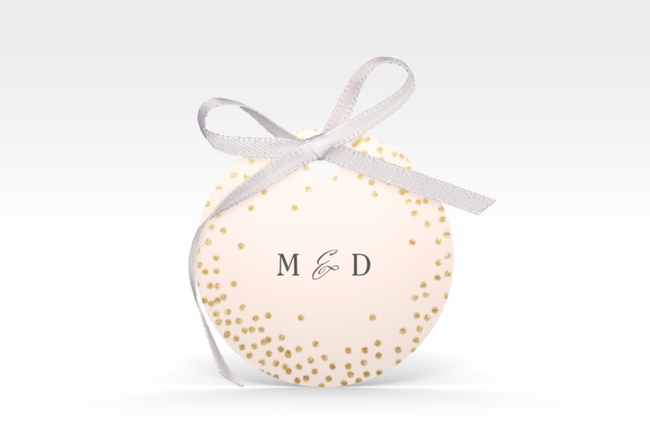 Geschenkanhänger Hochzeit Glitter Geschenkanhänger, rund rosa