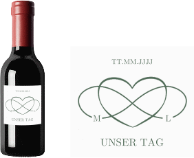 Klick: Details zu Piccoloetikett Hochzeit "Infinity" anzeigen Piccoloetikett Hochzeit Infinity Etikett Piccolo gruen