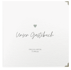 Klick: Details zu Gästebuch Selection Hochzeit "Herzschlag" anzeigen Gästebuch Selection Hochzeit Herzschlag Leinen-Hardcover weiss schlicht und elegant mit Herzchen