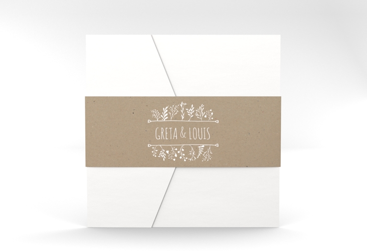 Hochzeitseinladung Chalk Pocketfold Kraftpapier