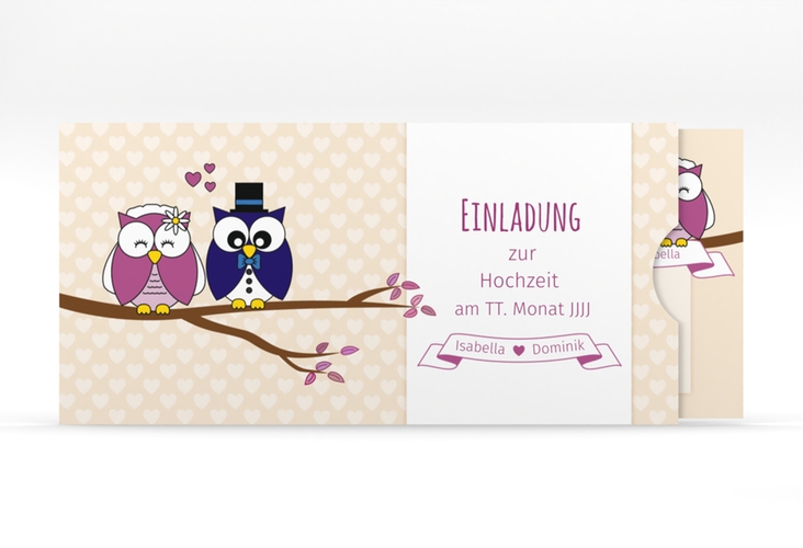 Hochzeitseinladung Eulenliebe Einsteckkarte