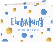 Einladung Taufe Grace A6 Klappkarte quer blau