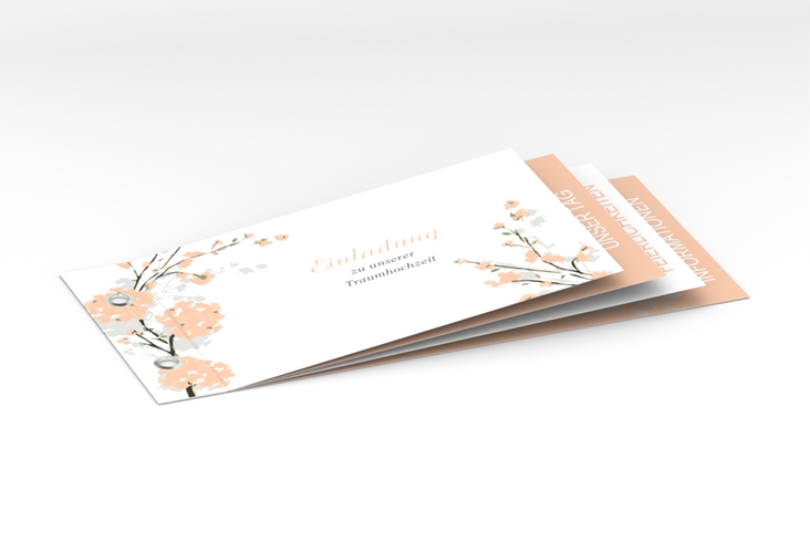 Hochzeitseinladung Salerno Booklet apricot hochglanz