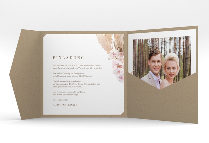 Hochzeitseinladung Nude Pocketfold hochglanz