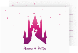 Klick: Details zu Verlobungskarte Hochzeit "Castle" anzeigen Verlobungskarte Hochzeit Castle A6 Postkarte pink