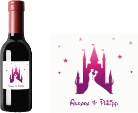 Klick: Details zu Piccoloetikett Hochzeit "Castle" anzeigen Piccoloetikett Hochzeit Castle Etikett Piccolo pink