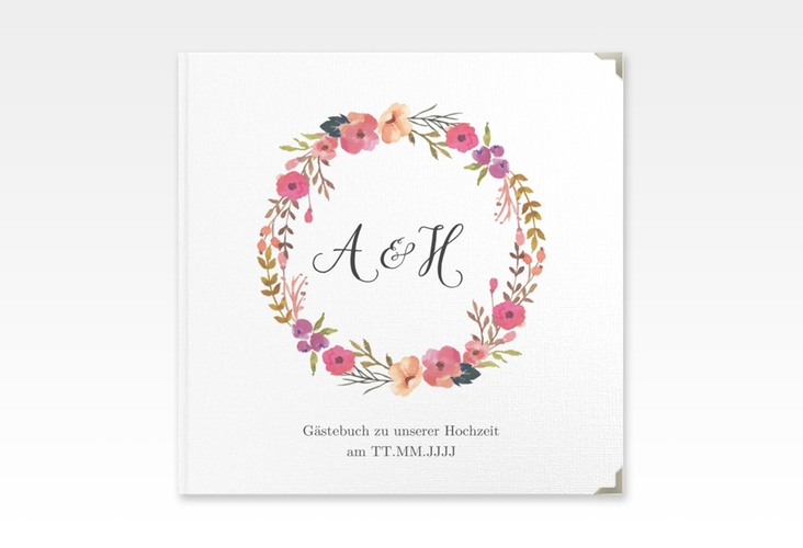Gästebuch Selection Hochzeit Fiore Leinen-Hardcover weiss