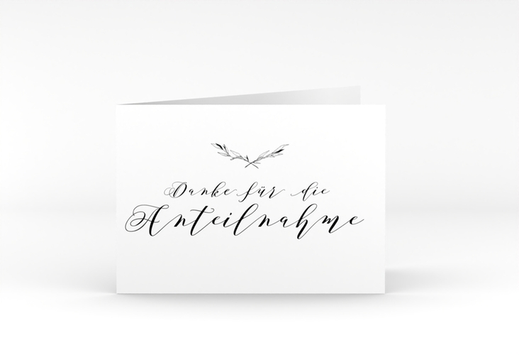 Danksagungskarte Trauer Horizont A6 Klappkarte quer weiss in Aquarell-Optik