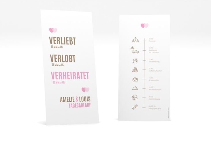 Tagesablauf Hochzeit Couple lange Karte hoch