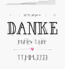 Danksagung Taufe "Lettering"