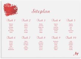 Klick: Details zu Sitzplan Leinwand Hochzeit "Mailand" anzeigen Sitzplan Leinwand Hochzeit "Mailand" 70 x 50 cm Leinwand pink