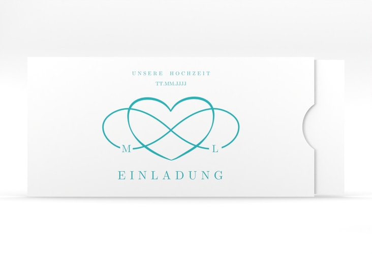 Hochzeitseinladung Infinity Einsteckkarte tuerkis