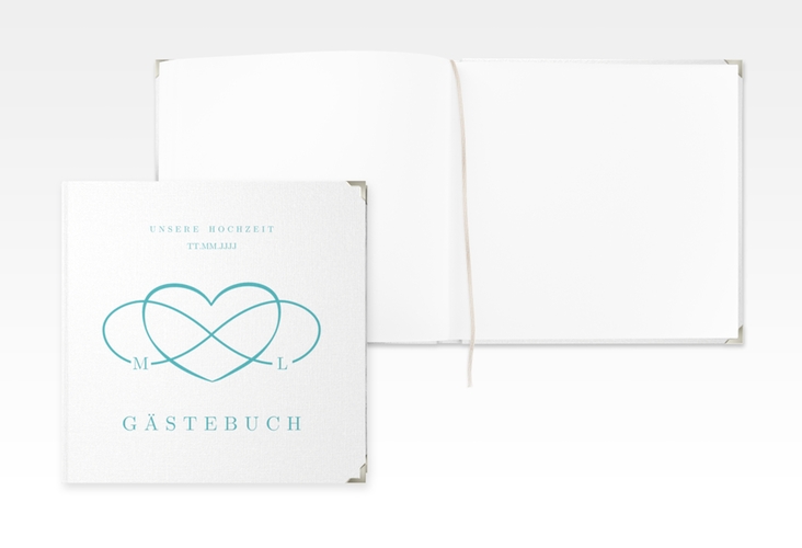 Gästebuch Selection Hochzeit Infinity Leinen-Hardcover tuerkis