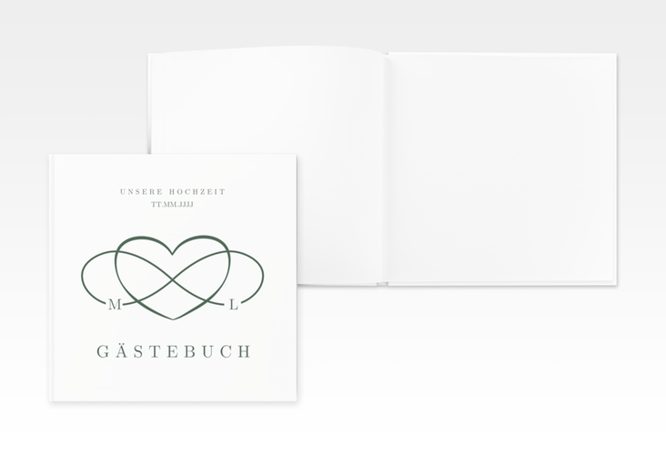 Gästebuch Creation Hochzeit Infinity 20 x 20 cm, Hardcover gruen