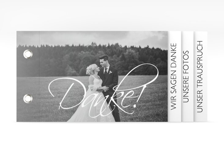 Danksagungskarte Hochzeit Clarity Booklet weiss