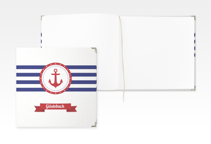 Gästebuch Selection Geburtstag Ahoi Leinen-Hardcover blau maritim mit Anker