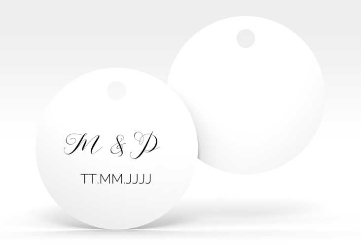 Geschenkanhänger Hochzeit Paperlove Geschenkanhänger, rund weiss