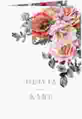 Danksagungskarte Hochzeit Grazioso A6 Klappkarte hoch weiss modern mit Mohnblumen und Rosen