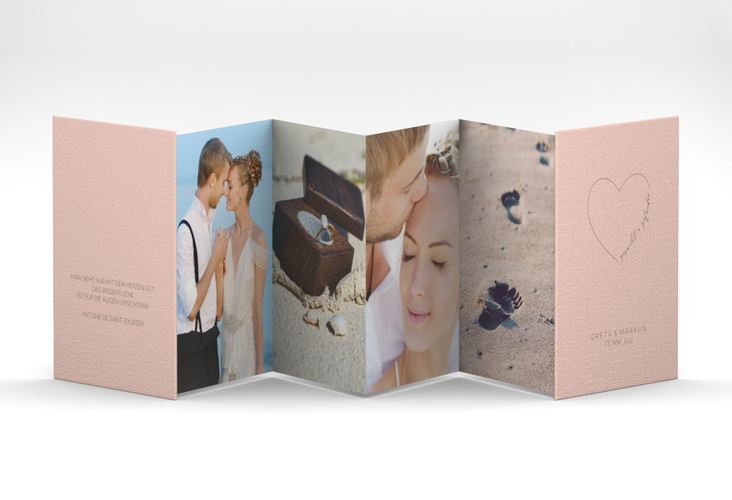 Foto-Leporello Hochzeit Lebenstraum Leporello rosa