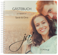 Klick: Details zu Gästebuch Hochzeit "Clarity" anzeigen Gästebuch Hochzeit Clarity Ringbindung schwarz