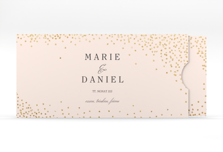 Hochzeitseinladung Glitter Einsteckkarte rosa